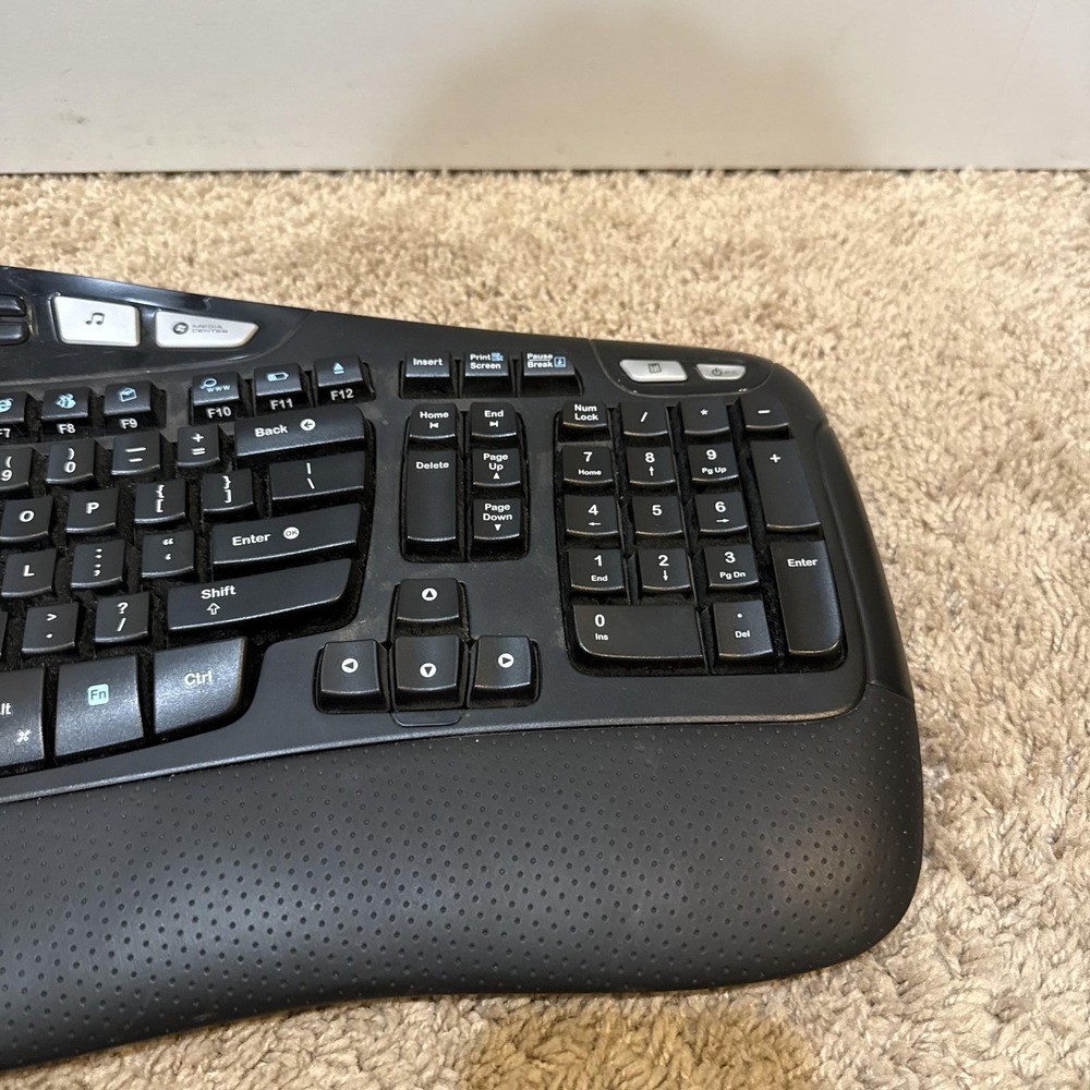 Logitech Wave 2.4 Cordless Ergonomic Keyboard Y-RBN90 Wireless Black Wrist Rest - Picture 5 of 8